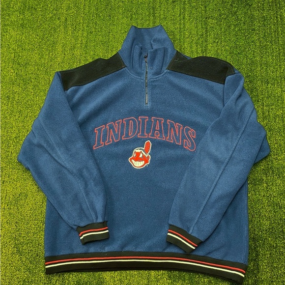 Indians Blue Zip-Up Men's Sweater - Picture 1 of 4
